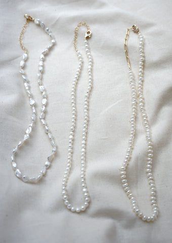 Knot Mini Round Coin Pearls Layering Necklace - Mag.Pi