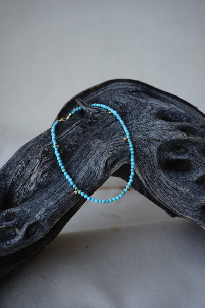 Turquoise and Gold Drops Anklet - Mag.Pi