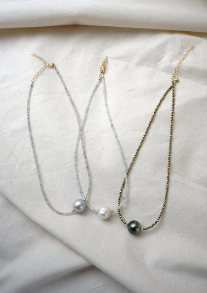 Labradorite & Grey Pearl Necklace - Mag.Pi