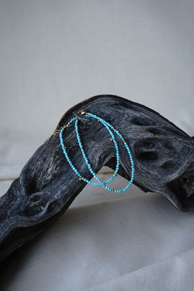 Turquoise and Goldfill Beads Anklet - Mag.Pi