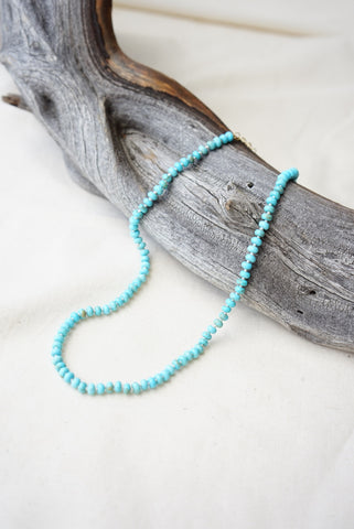 Hand Knotted Turquoise Rondelles Necklace - Mag.Pi
