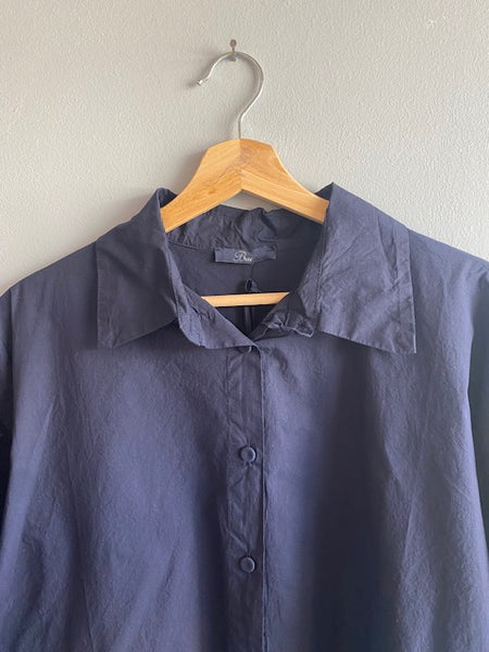 Baci Navy Blue Short Sleeve Shirt Dress - Mag.Pi