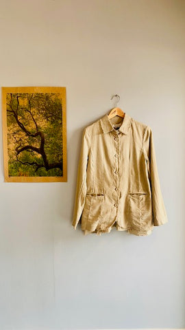Raw Edge, Button Up Jacket in Sand by Baci
